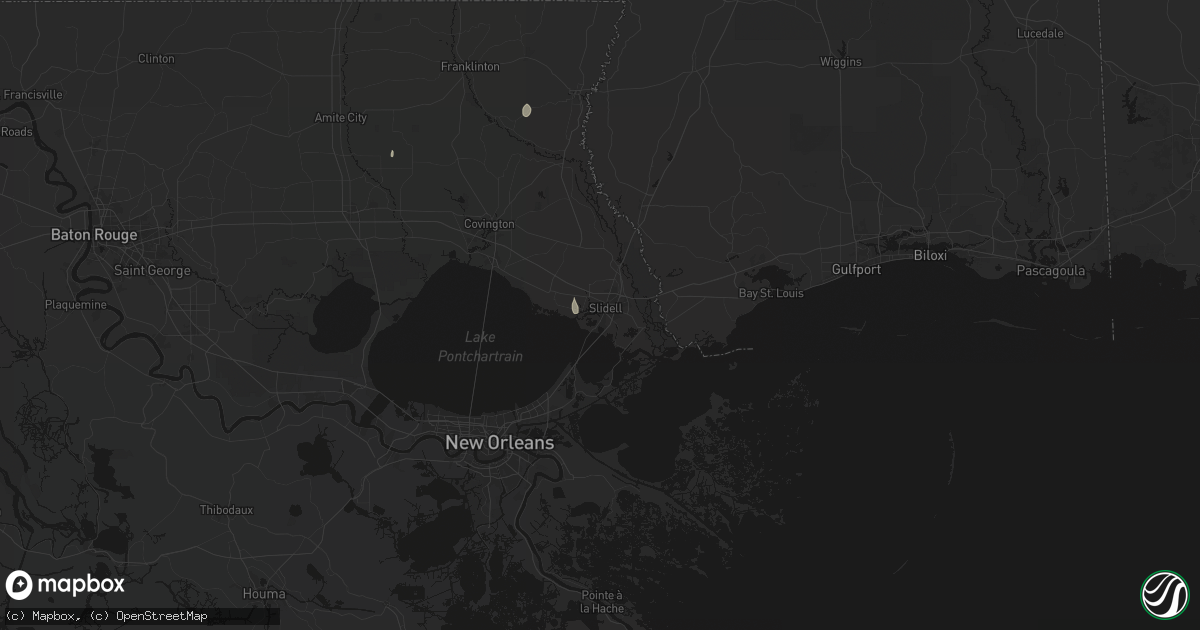 Hail map in Slidell, LA on August 25, 2026