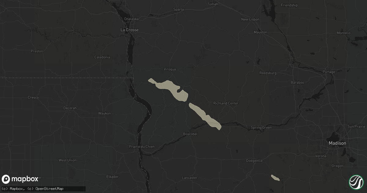 Hail map in Soldiers Grove, WI on August 25, 2026