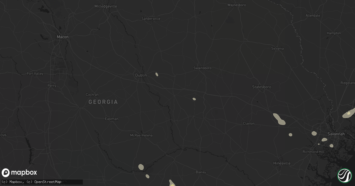 Hail map in Soperton, GA on August 25, 2026