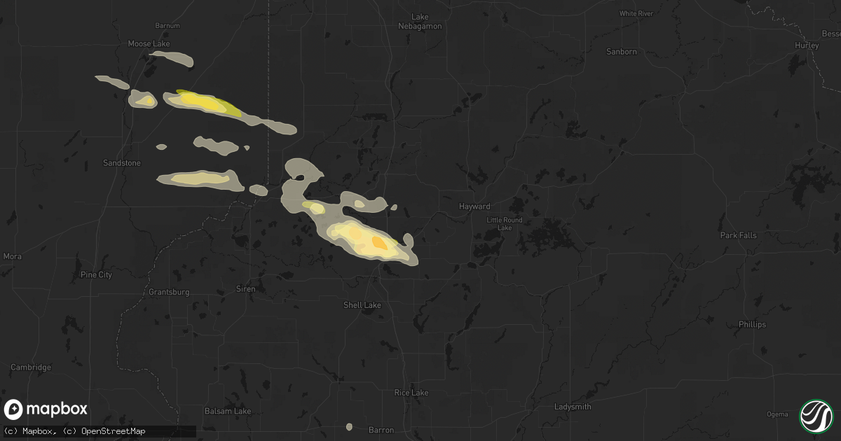 Hail map in Springbrook, WI on August 25, 2026