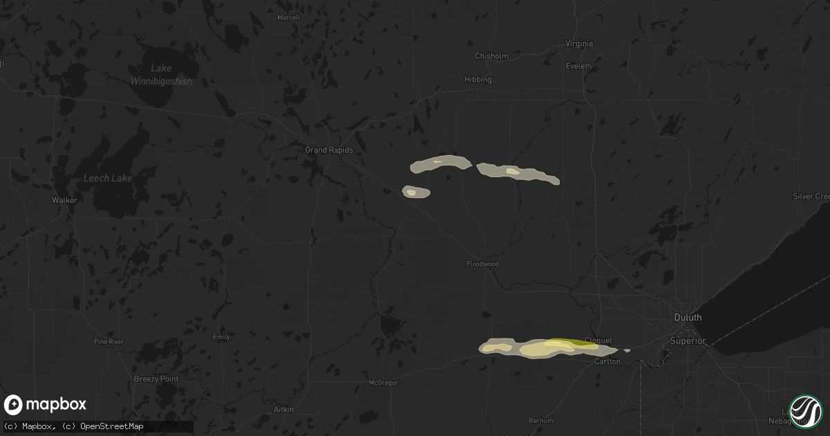 Hail map in Swan River, MN on August 25, 2026