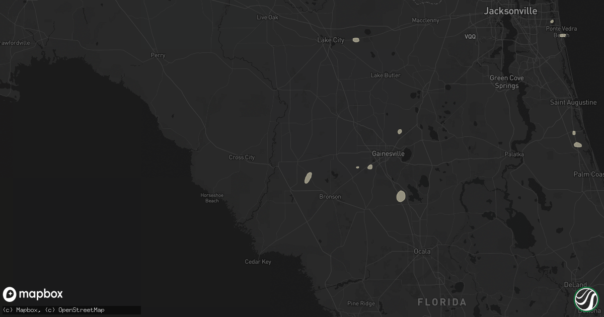 Hail map in Trenton, FL on August 25, 2026