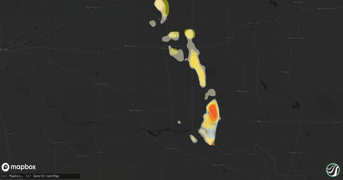 Hail map in Wellington, TX on August 25, 2026