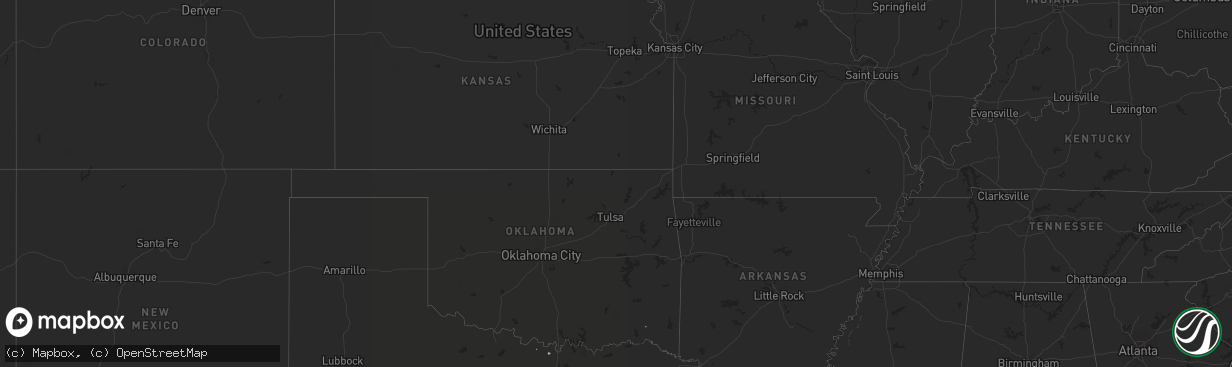 Hail map on August 26, 2012