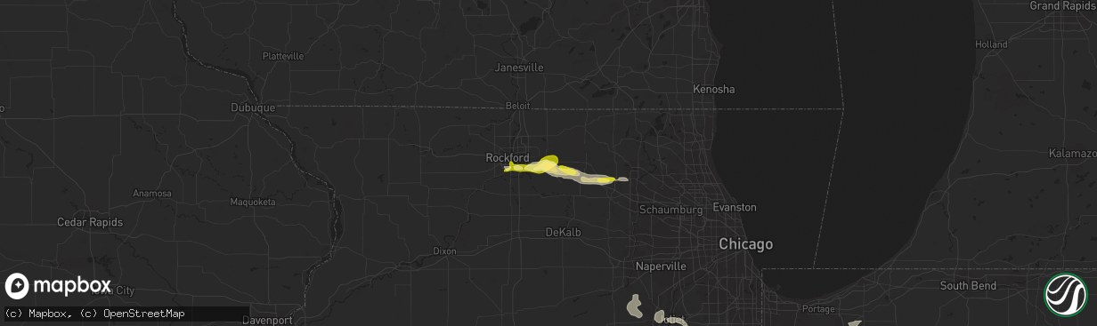 Hail map in Belvidere, IL on August 26, 2014