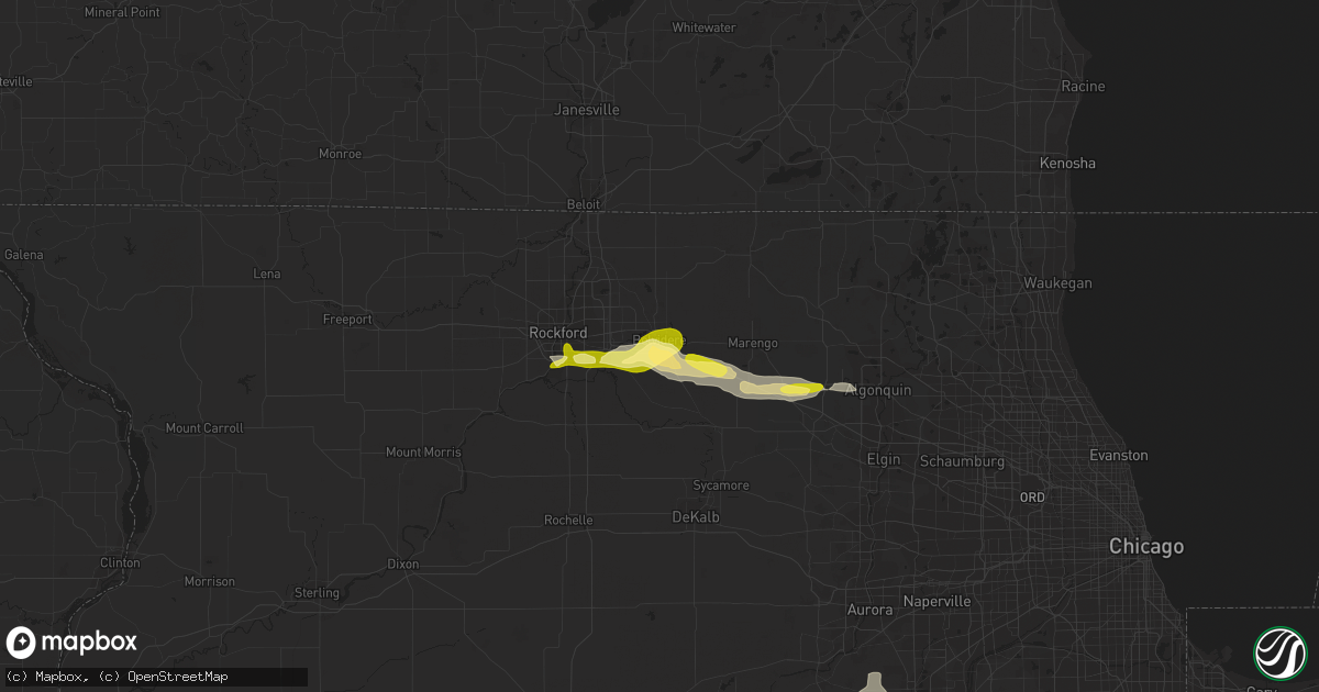 Hail map in Belvidere, IL on August 26, 2014