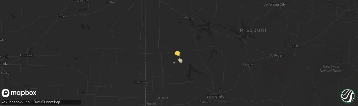 Hail map in El Dorado Springs, MO on August 26, 2014