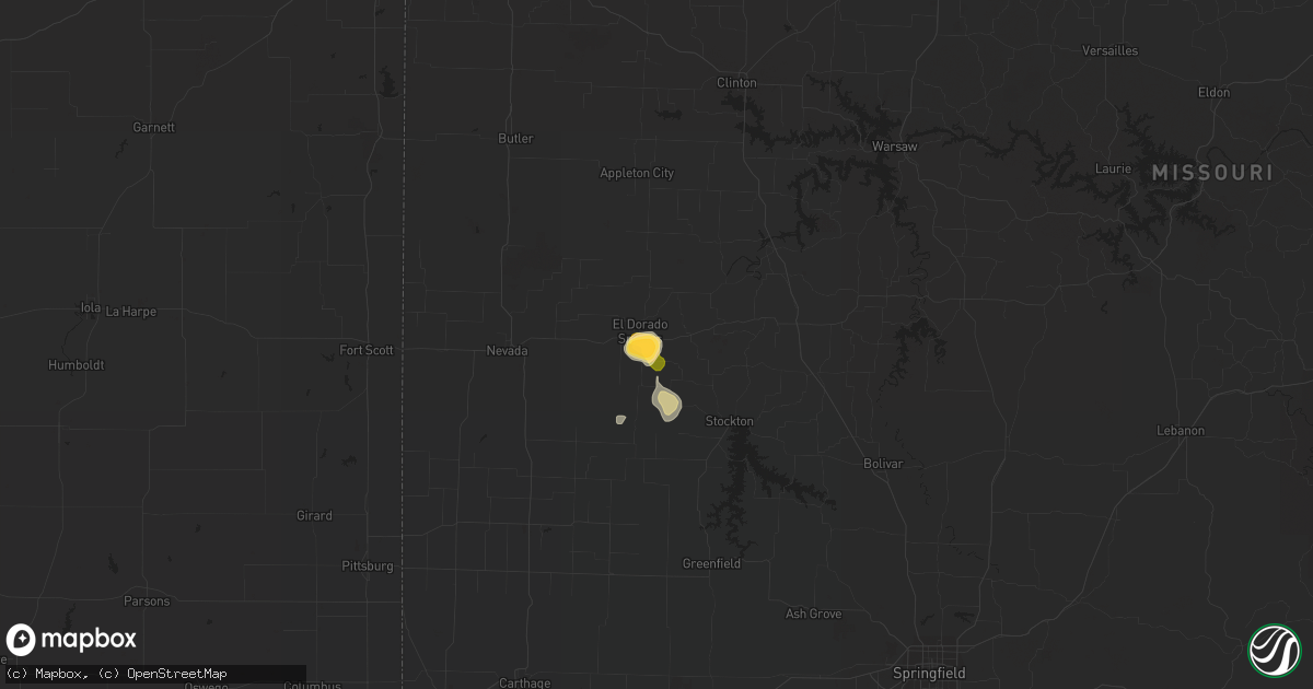 Hail map in El Dorado Springs, MO on August 26, 2014