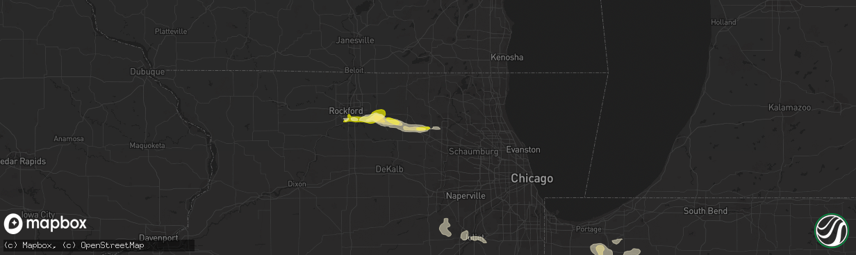 Hail map in Huntley, IL on August 26, 2014