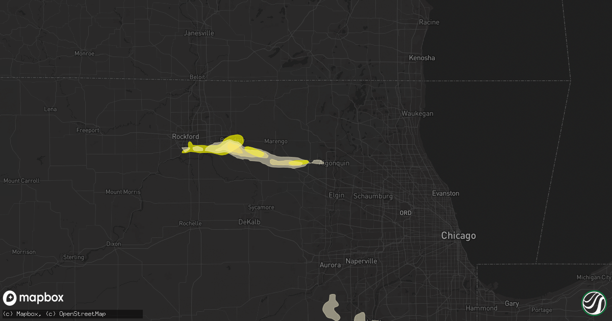 Hail map in Huntley, IL on August 26, 2014