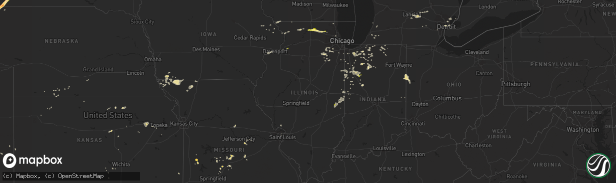 Hail map in Illinois on August 26, 2014