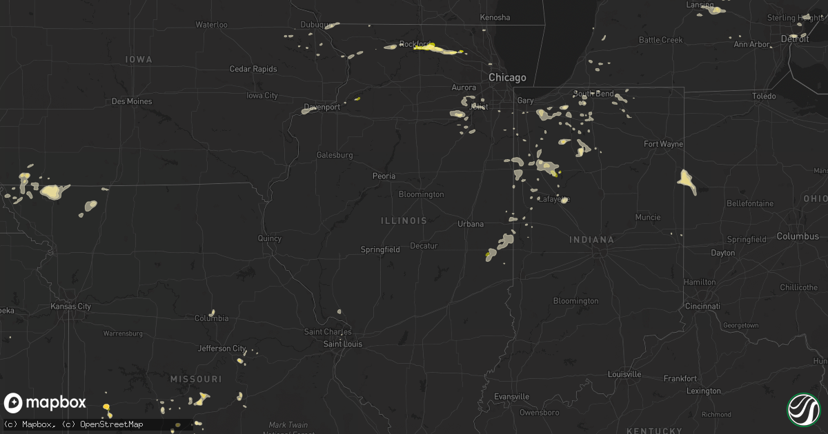Hail map in Illinois on August 26, 2014