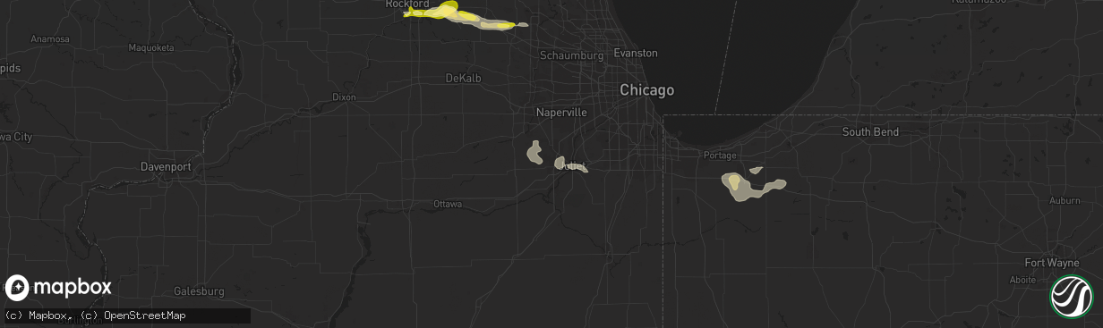 Hail map in Joliet, IL on August 26, 2014