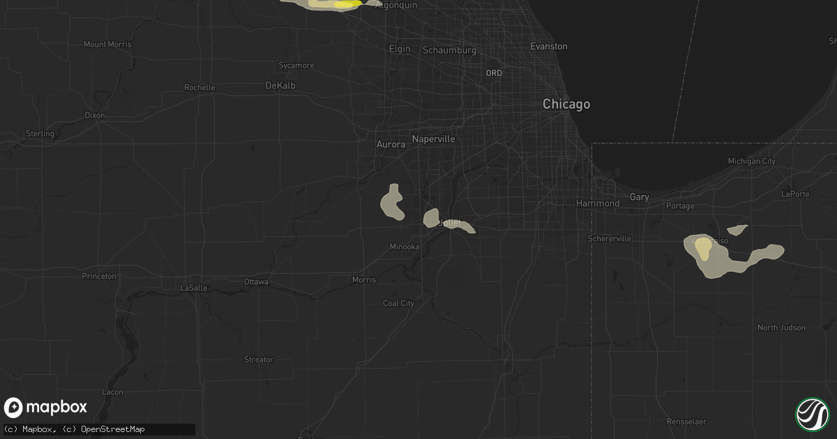 Hail map in Joliet, IL on August 26, 2014