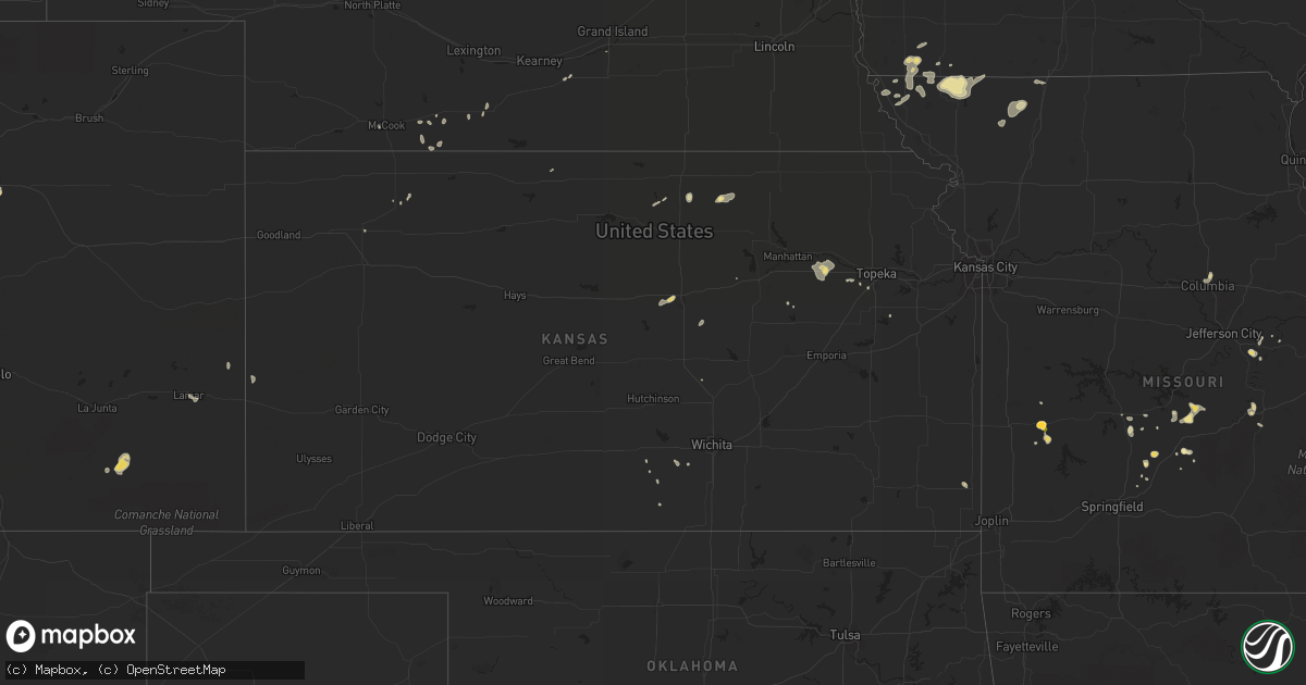 Hail map in Kansas on August 26, 2014