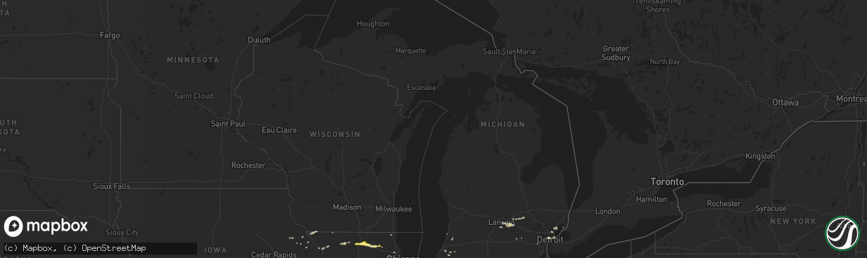 Hail map in Michigan on August 26, 2014