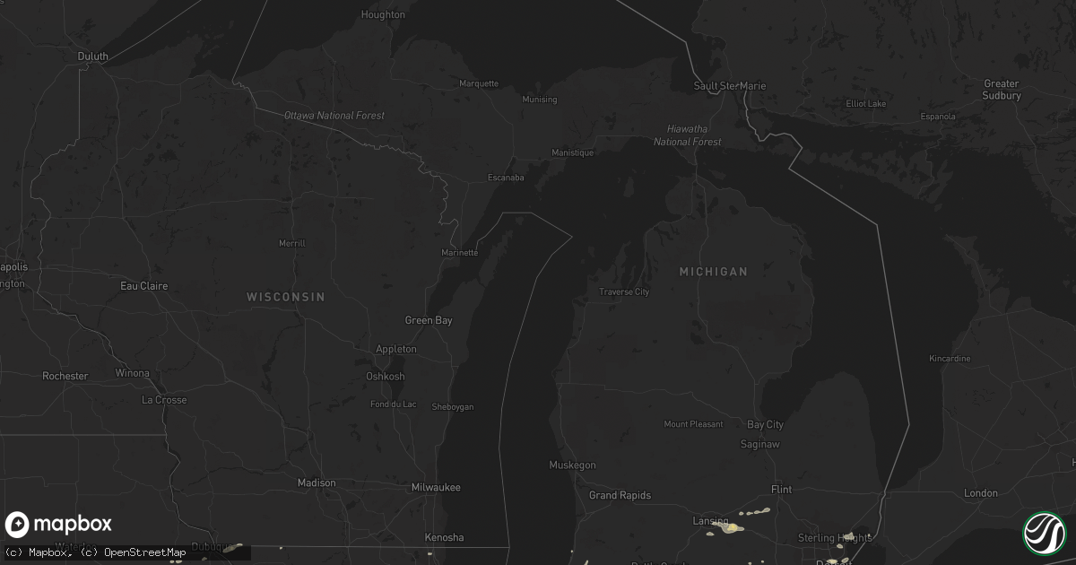 Hail map in Michigan on August 26, 2014