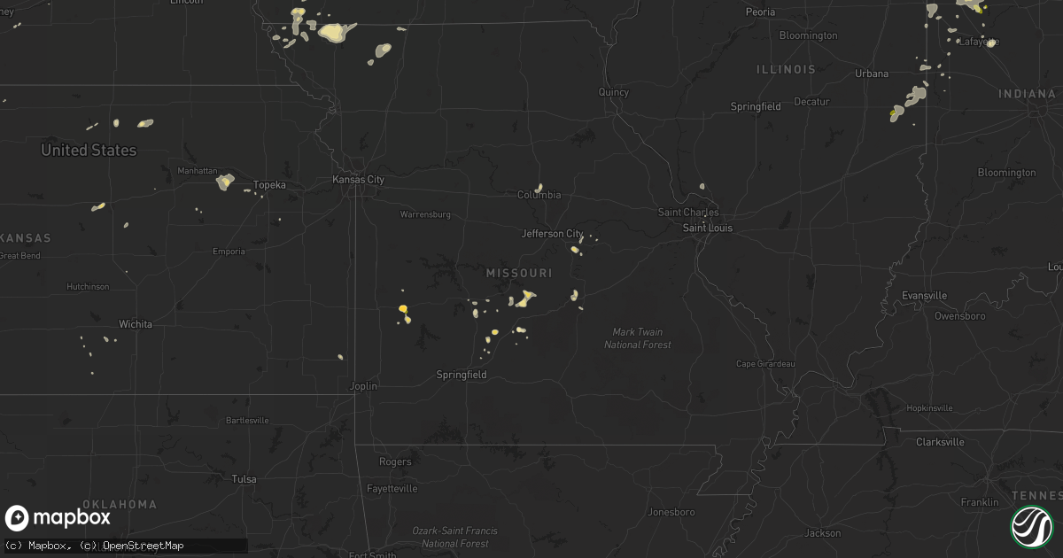 Hail map in Missouri on August 26, 2014