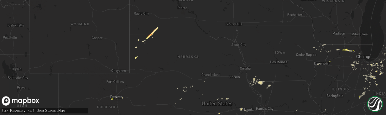 Hail map in Nebraska on August 26, 2014