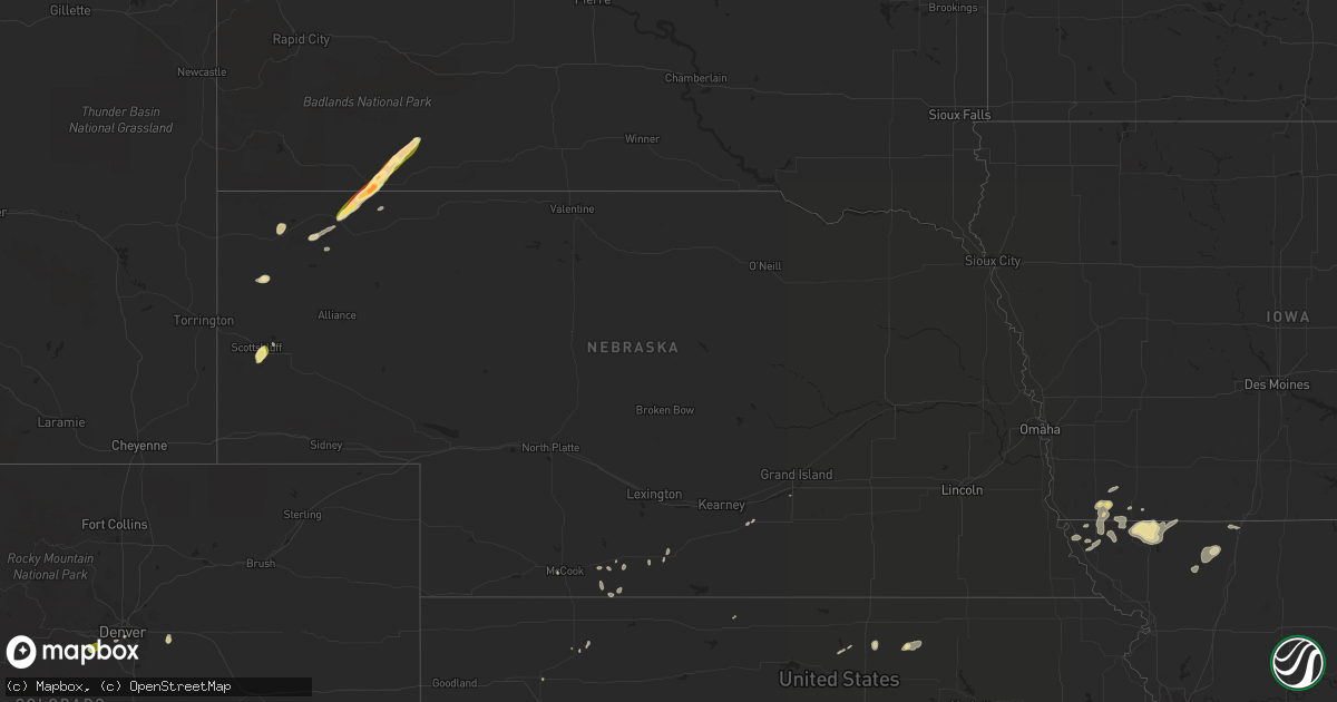 Hail map in Nebraska on August 26, 2014