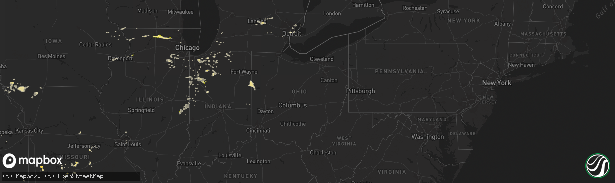 Hail map in Ohio on August 26, 2014