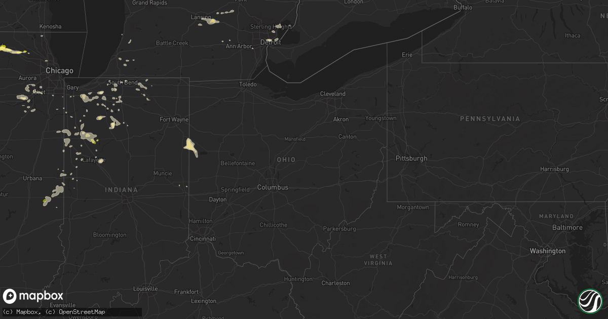 Hail map in Ohio on August 26, 2014