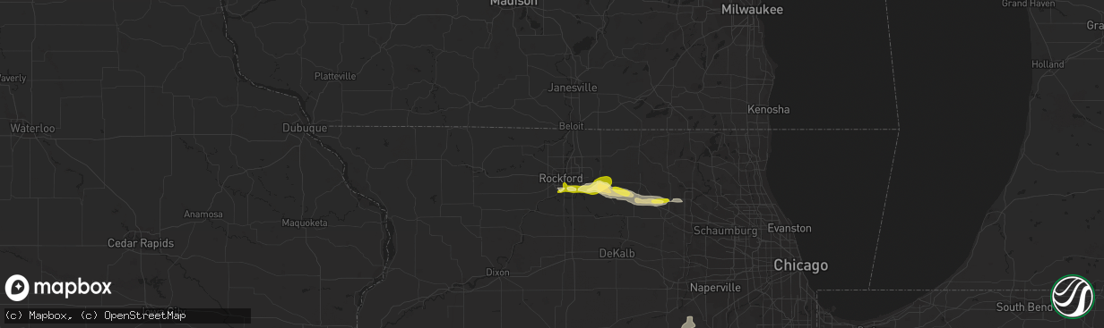 Hail map in Rockford, IL on August 26, 2014