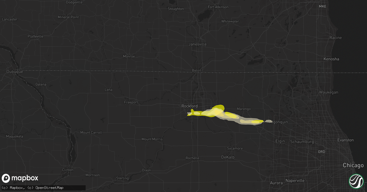 Hail map in Rockford, IL on August 26, 2014