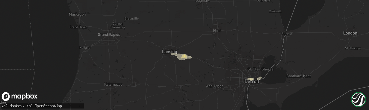 Hail map in Williamston, MI on August 26, 2014