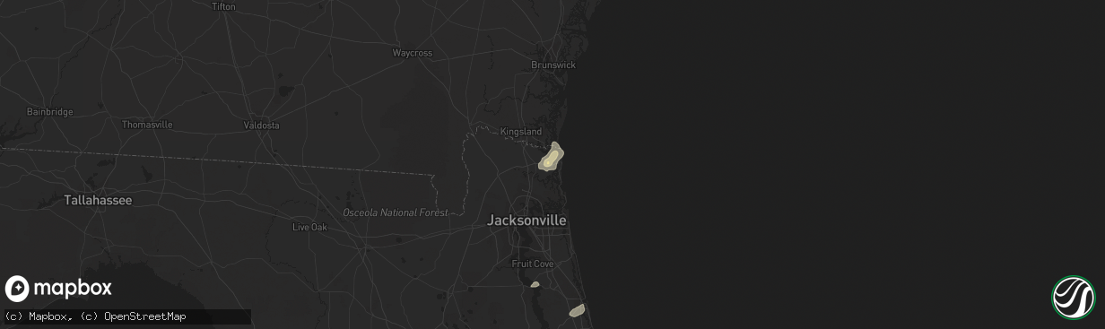 Hail map in Fernandina Beach, FL on August 26, 2015