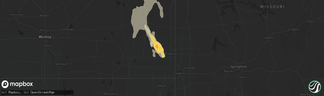 Hail map in Girard, KS on August 26, 2015