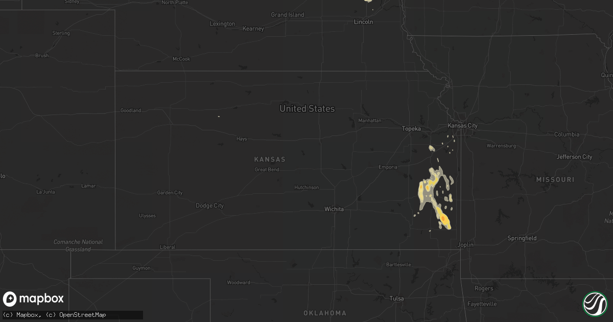 Hail map in Kansas on August 26, 2015