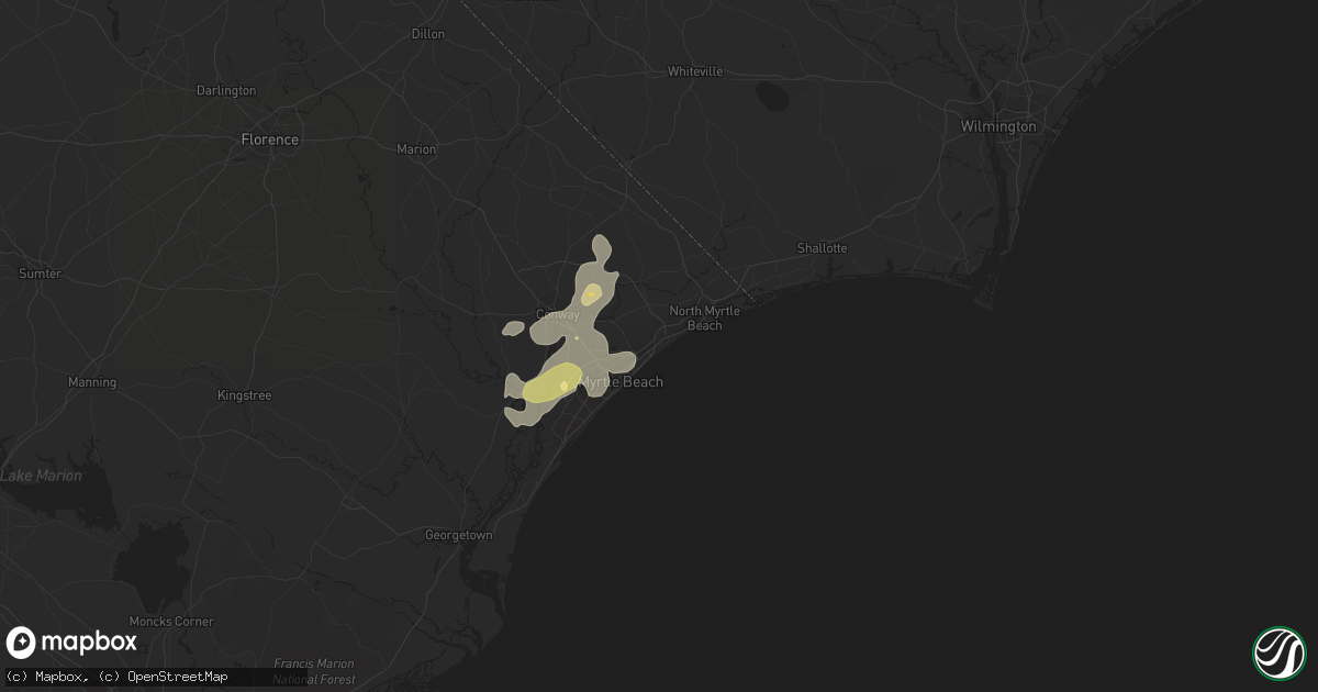 Hail map in Myrtle Beach, SC on August 26, 2015