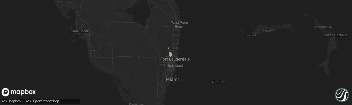 Hail map in Pompano Beach, FL on August 26, 2015