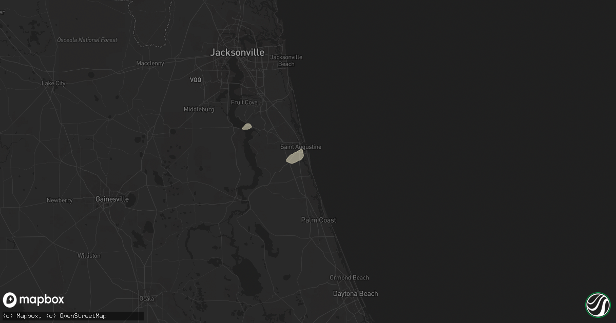 Hail map in Saint Augustine, FL on August 26, 2015