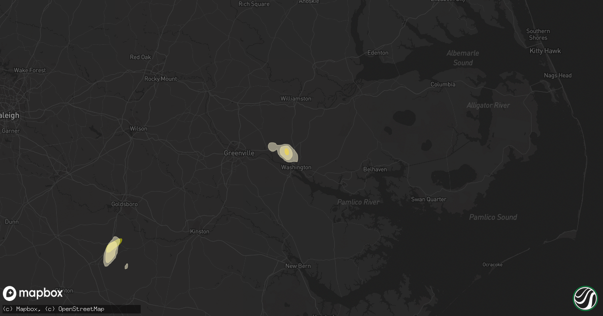 Hail map in Washington, NC on August 26, 2015