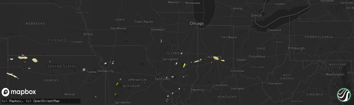 Hail map in Illinois on August 26, 2016