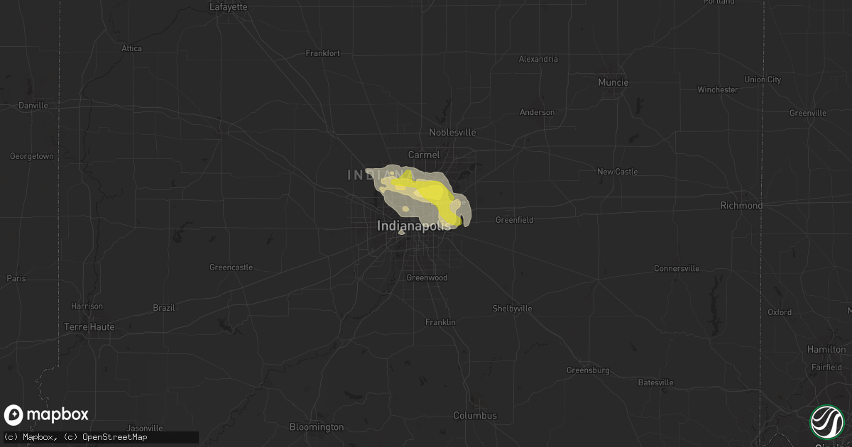 Hail map in Indianapolis, IN on August 26, 2016