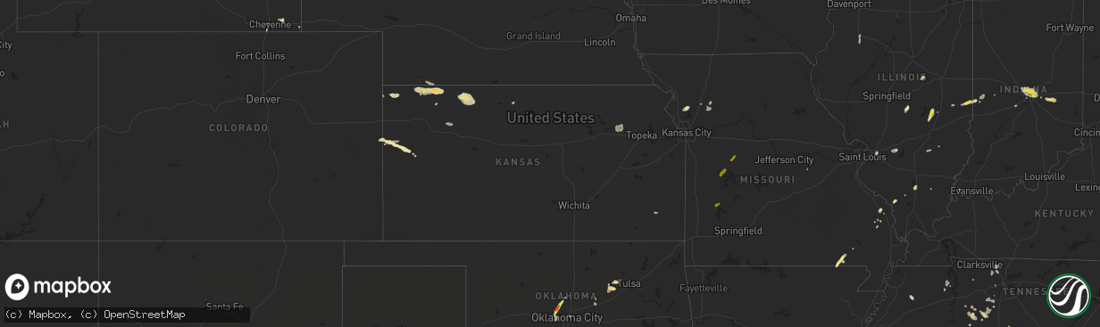 Hail map in Kansas on August 26, 2016