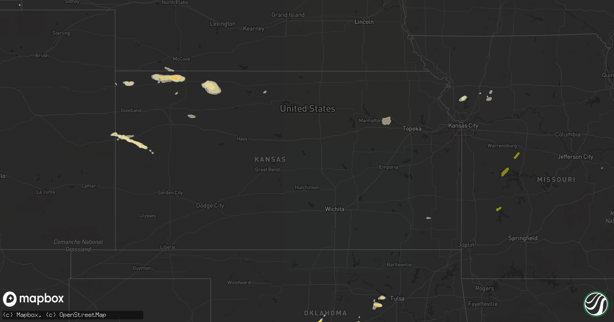 Hail map in Kansas on August 26, 2016