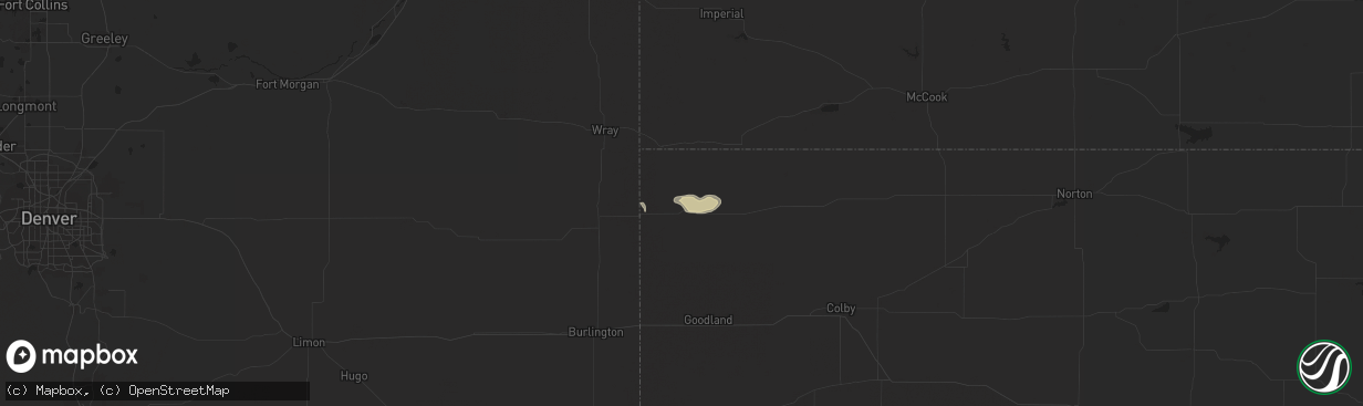 Hail map in Saint Francis, KS on August 26, 2016