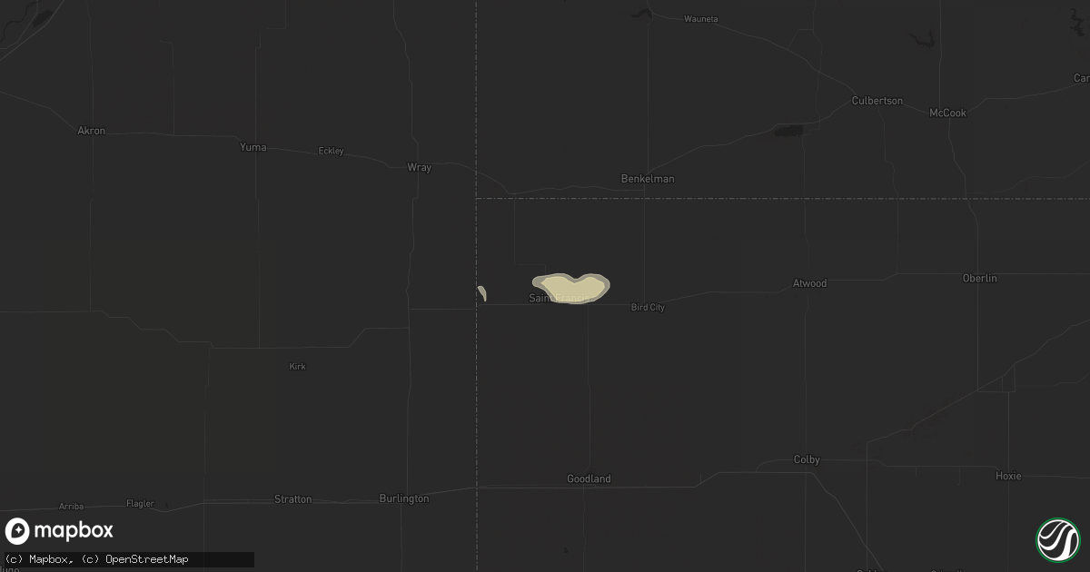 Hail map in Saint Francis, KS on August 26, 2016