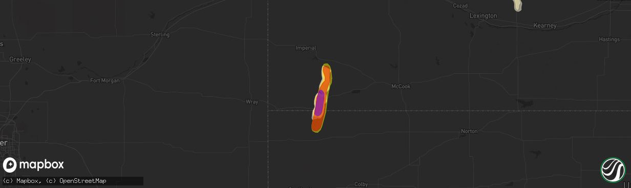 Hail map in Benkelman, NE on August 26, 2017