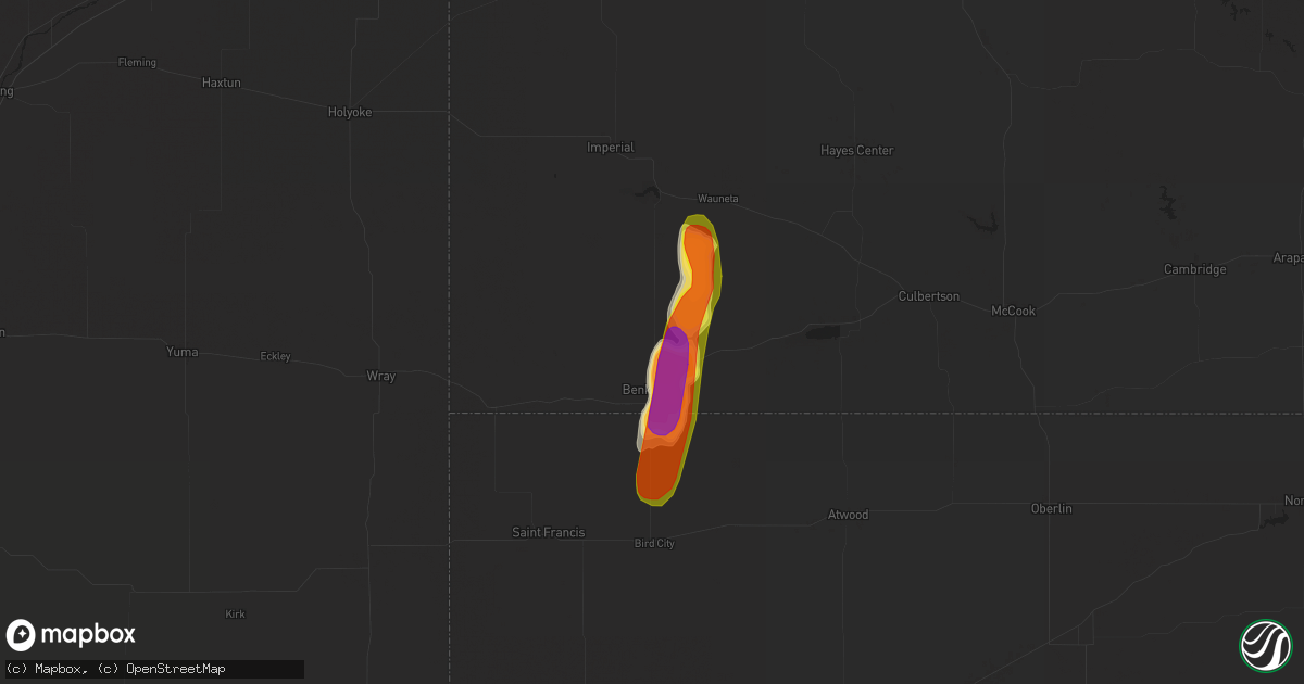 Hail map in Benkelman, NE on August 26, 2017