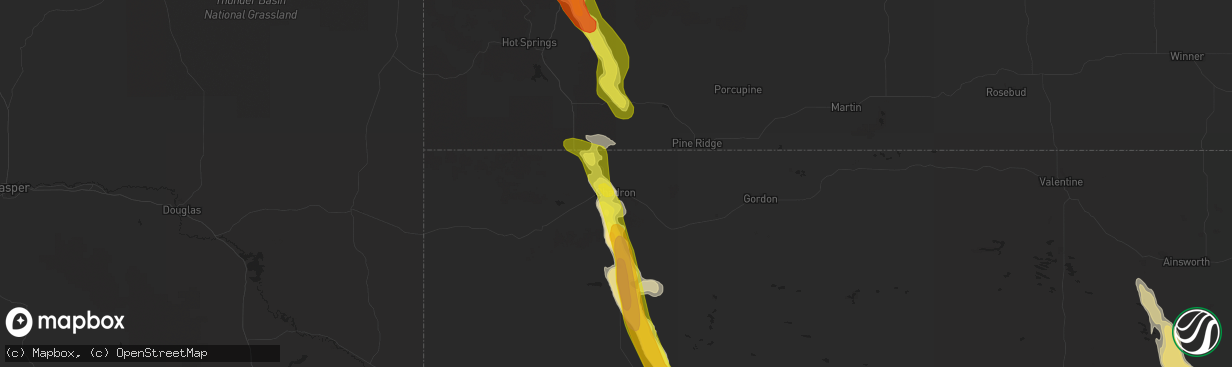 Hail map in Chadron, NE on August 26, 2017