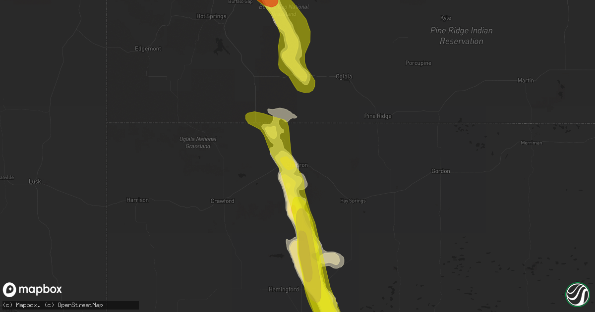Hail map in Chadron, NE on August 26, 2017