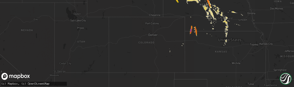 Hail map in Colorado on August 26, 2017