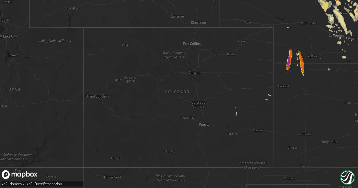 Hail map in Colorado on August 26, 2017