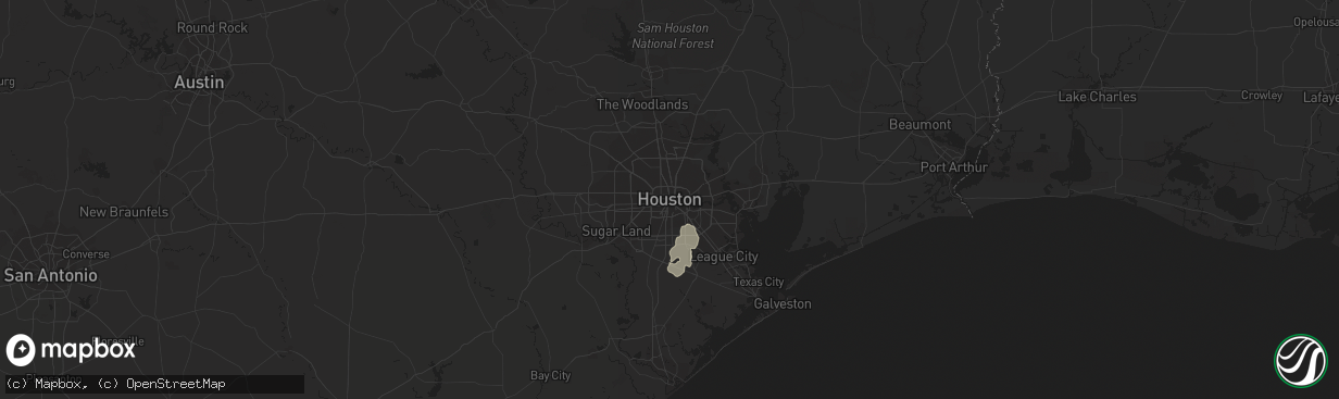 Hail map in Houston, TX on August 26, 2017