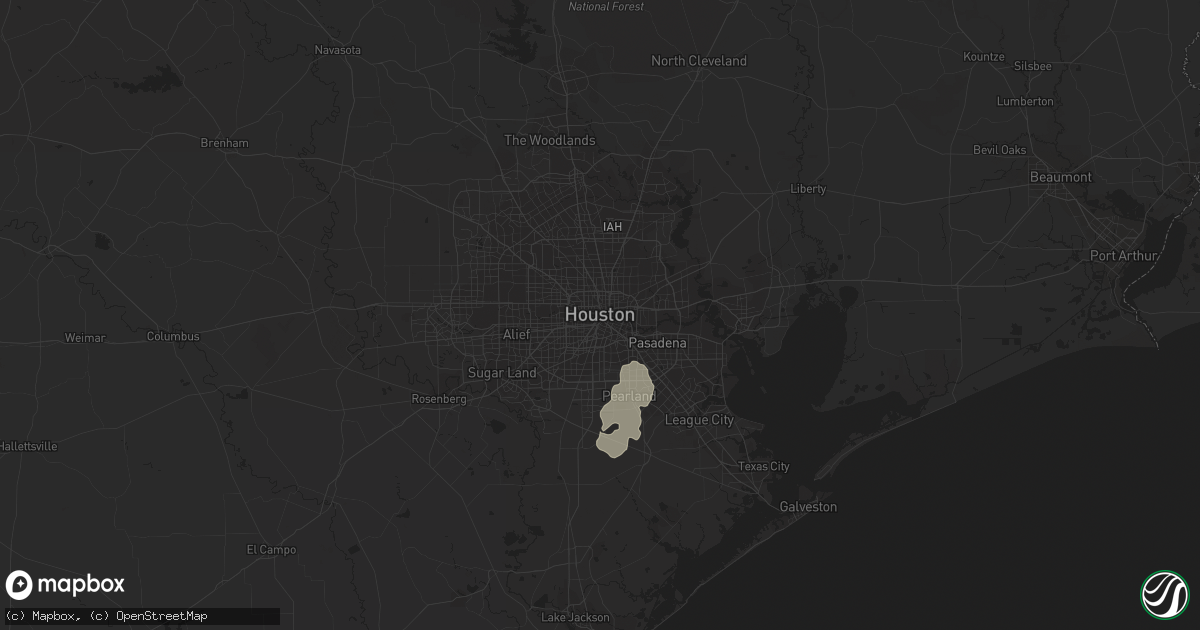 Hail map in Houston, TX on August 26, 2017